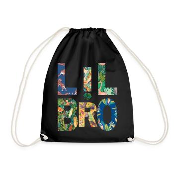 LIL BRO - Brother - Little Brother - Matching Look - Drawstring Bag - black - Front