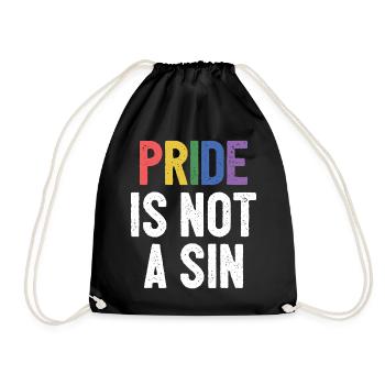 LGBTQ Pride Month - Pride is Not a Sin - Drawstring Bag - black - Front