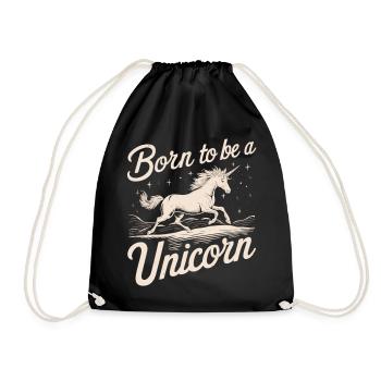 Born to Be a Unicorn - Inspirational Unicorn T-Sh - Drawstring Bag - black - Front