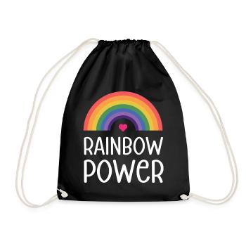 LGBT Pride Month - Rainbow Power - Drawstring Bag - black - Front