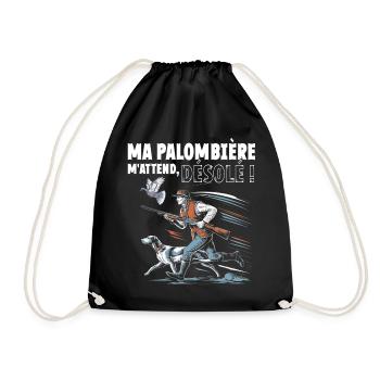 Ma palombière m'attend désolé humour chasse - Sac de sport léger - noir - Devant