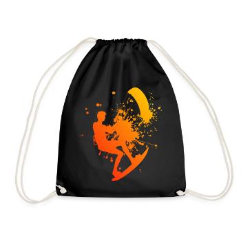 Kitesurfing Women Kitesurf Kitesurfing Kitesurfer - Drawstring Bag - black - Front
