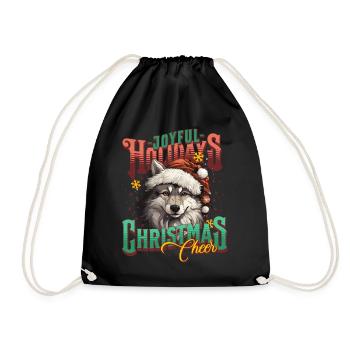 Loup de Noël - Sac de sport léger - noir - Devant