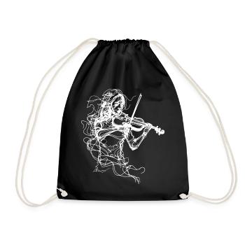 Violinistin Line Art - Turnbeutel - Schwarz - Vorne