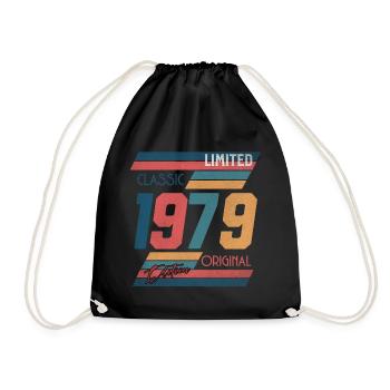 Jahrgang 1979 Limited Edition Vintage Geschenk - Turnbeutel - Schwarz - Vorne