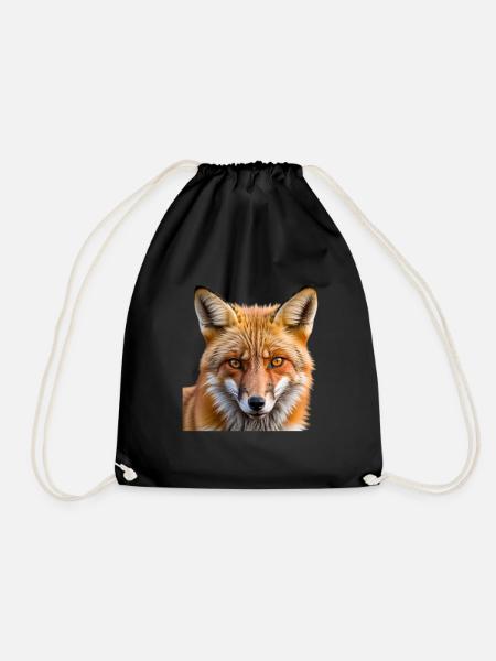 Fuchs Tierbild - Turnbeutel - Schwarz