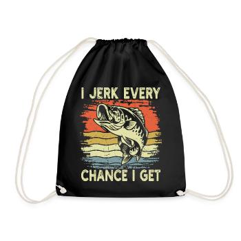 Je branle chaque fois que j’en ai l’occasion de pêcher du poisson rétro - Sac de sport léger - noir - Devant