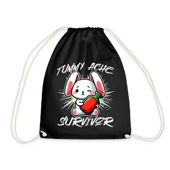 Survivant des maux de ventre - Conception de lapin mignon - Sac de sport léger - noir - Devant