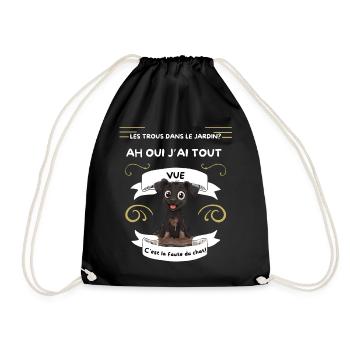 Chiot boueux et la faute au chat - Sac de sport léger - noir - Devant