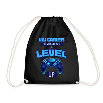 Un Gamer Level Up: Jeunesse Infinie - Sac de sport léger - noir - Devant