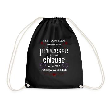 Princesse et chieuse: ça va, je gère - Sac de sport léger - noir - Devant