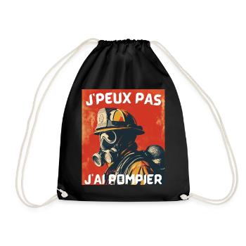 Pompier masqué – J'peux pas - Sac de sport léger - noir - Devant