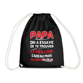 Papa: le meilleur cadeau déjà - Sac de sport léger - noir - Devant
