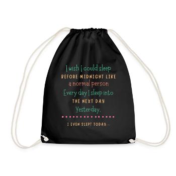 Midnight Sleep Wish - Drawstring Bag - black - Front