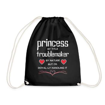 Princess TroubleMaker Tee - Drawstring Bag - black - Front