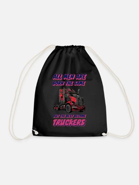 Born the Same, Best Become Truckers - Drawstring Bag - black