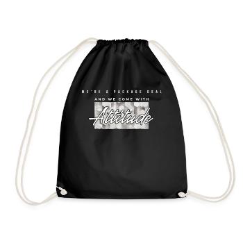 Attitude Geometric Logo Tee - Drawstring Bag - black - Front