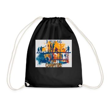 Je peux pas j'ai chantier - Sac de sport léger - noir - Devant