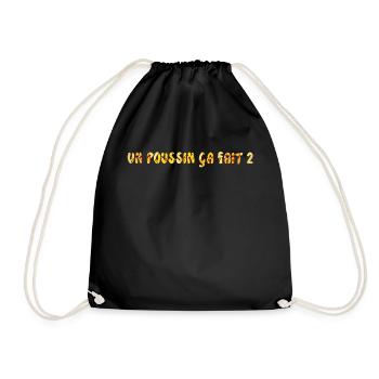 Leopard text on black background - Drawstring Bag - black - Front