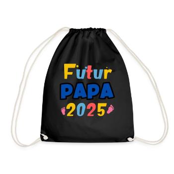 zukünftiger Vater 2025 - Turnbeutel - Schwarz - Vorne