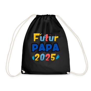 Future Dad 2025 Rainbow - Drawstring Bag - black - Front