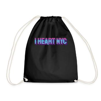 Typographie rétro de Cœur Néon à New York - Sac de sport léger - noir - Devant