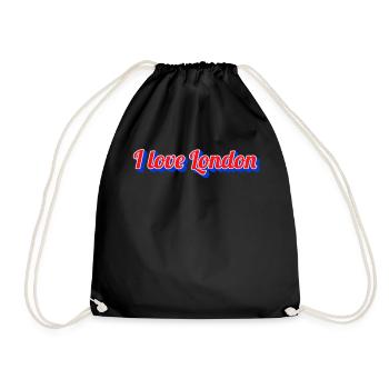 I Love London Script - Turnbeutel - Schwarz - Vorne