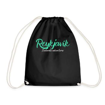 Reykjavik Adventures: Icelandic Explorer - Drawstring Bag - black - Front