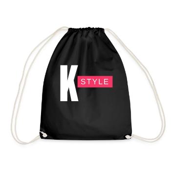 K Style Bold Logo mit rosa Akzent - Turnbeutel - Schwarz - Vorne