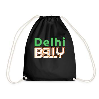 Delhi Belly Neon Logo Tee - Drawstring Bag - black - Front