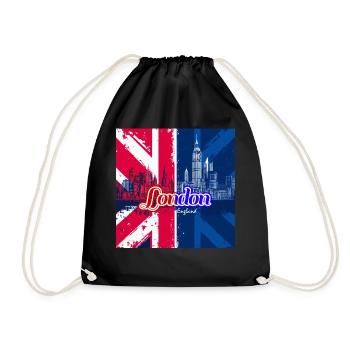London Union Jack Skyline - Drawstring Bag - black - Front