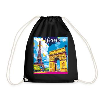 Paris Pop Landmarks - Drawstring Bag - black - Front