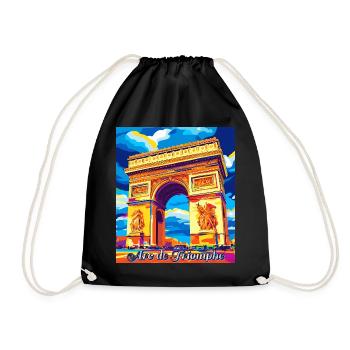 Arc de Triomphe Pop Art - Drawstring Bag - black - Front