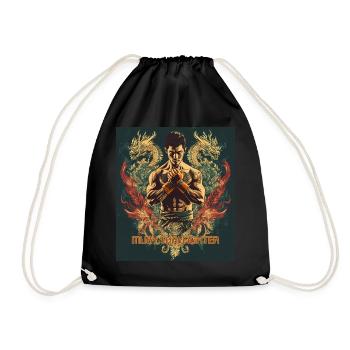 Muay Thai Drachenwut - Turnbeutel - Schwarz - Vorne