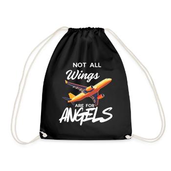 Not All Wings Are for Angels - Drawstring Bag - black - Front