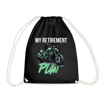 My Retirement Plan Motorcycle - Drawstring Bag - black - Front