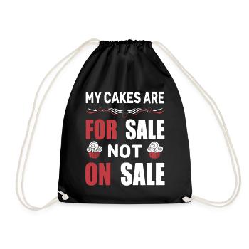 Baker Cakes For Sale not On Sale - Drawstring Bag - black - Front