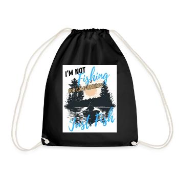 Just Fish, No Compliments - Drawstring Bag - black - Front