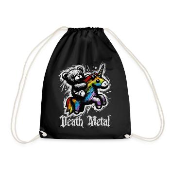 DEATH METAL UNICORN TEDDY drôle, mignon et rock - Sac de sport léger - noir - Devant