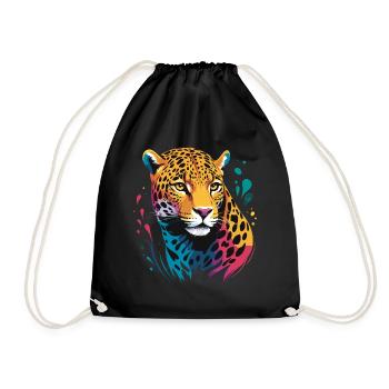 Jaguar Head RENDERED - Drawstring Bag - black - Front