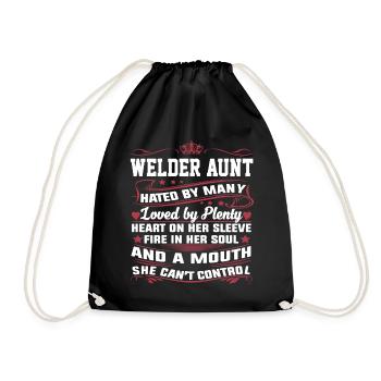 Awesome Welder Aunt - Drawstring Bag - black - Front