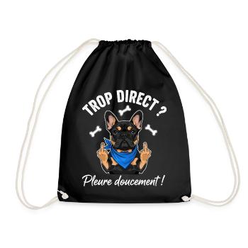Cool French Bulldog - Drawstring Bag - black - Front