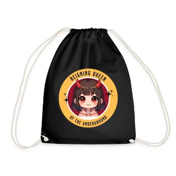 Süßes Anime Teufelchen Kawaii Königin Anime Style - Turnbeutel - Schwarz - Vorne