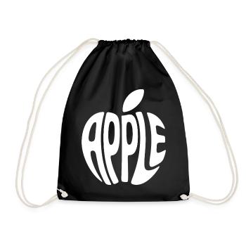Apple Fruit Word Art - Drawstring Bag - black - Front
