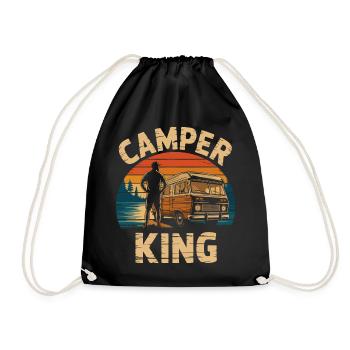 Vintage Camper King Sonnenuntergang Design - Turnbeutel - Schwarz - Vorne