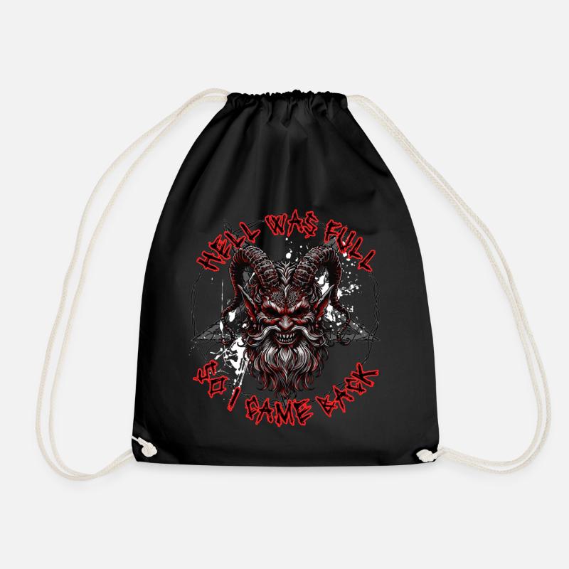 Satanist Baphomet Satanism - Drawstring Bag - black