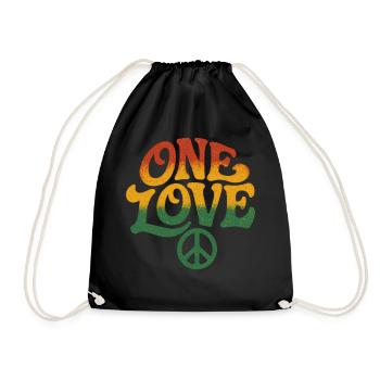 Paix et amour Design Rasta - Sac de sport léger - noir - Devant
