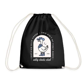 Silly goose dad club funny father cowboy country - Drawstring Bag - black - Front