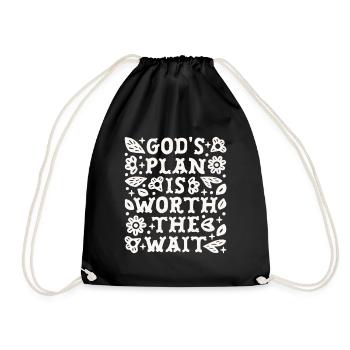 Citations de motivation chrétiennes : faites confiance au plan de Dieu - Sac de sport léger - noir - Devant