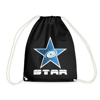 étoile et galaxie - Sac de sport léger - noir - Devant